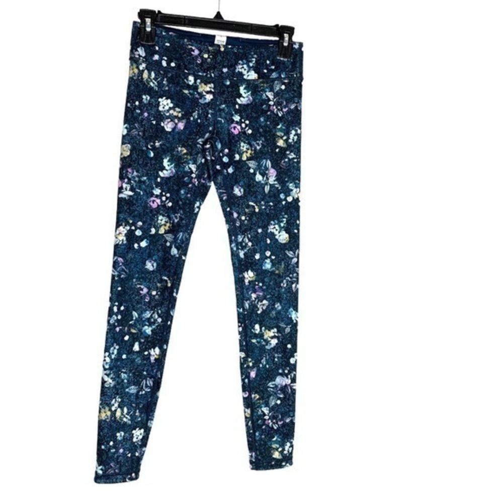 Lululemon Ivviva Rhythmic Tight Twolu Floral Leggings Blue Pink Size 12